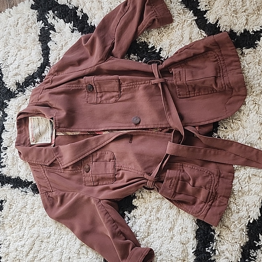 Anthropologie Cartonnier Brick Red Cardigan Vest 8 M